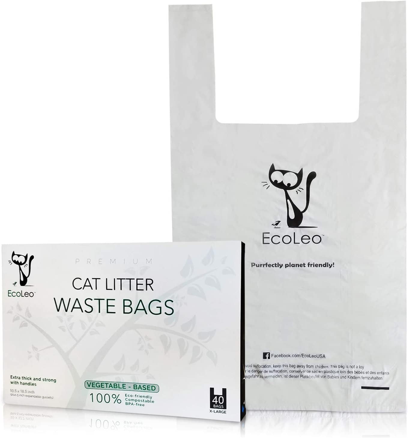 Cat Litter Waste Poop Bags - X-Large, Compostable, Plastic-free, Thick ...