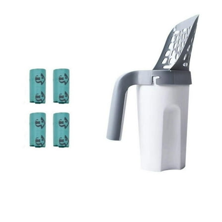 Cat Litter With 60 Count Bags Integrated Detachable Litter Shovel With Waste Container Large Portable Cat With Holder Kitty Poop & Easy Storage Caddy