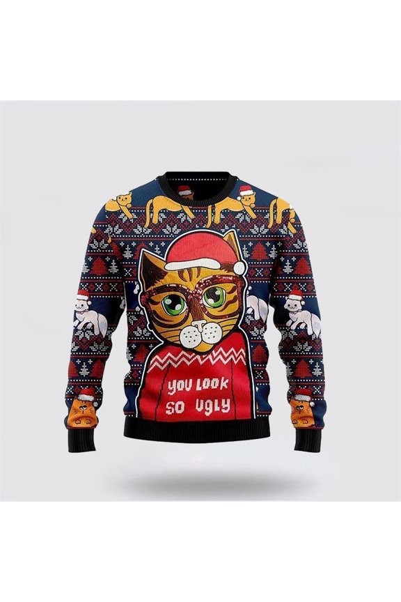 Cat Look So Ugly Christmas Sweater – Cat Lover Christmas Sweater
