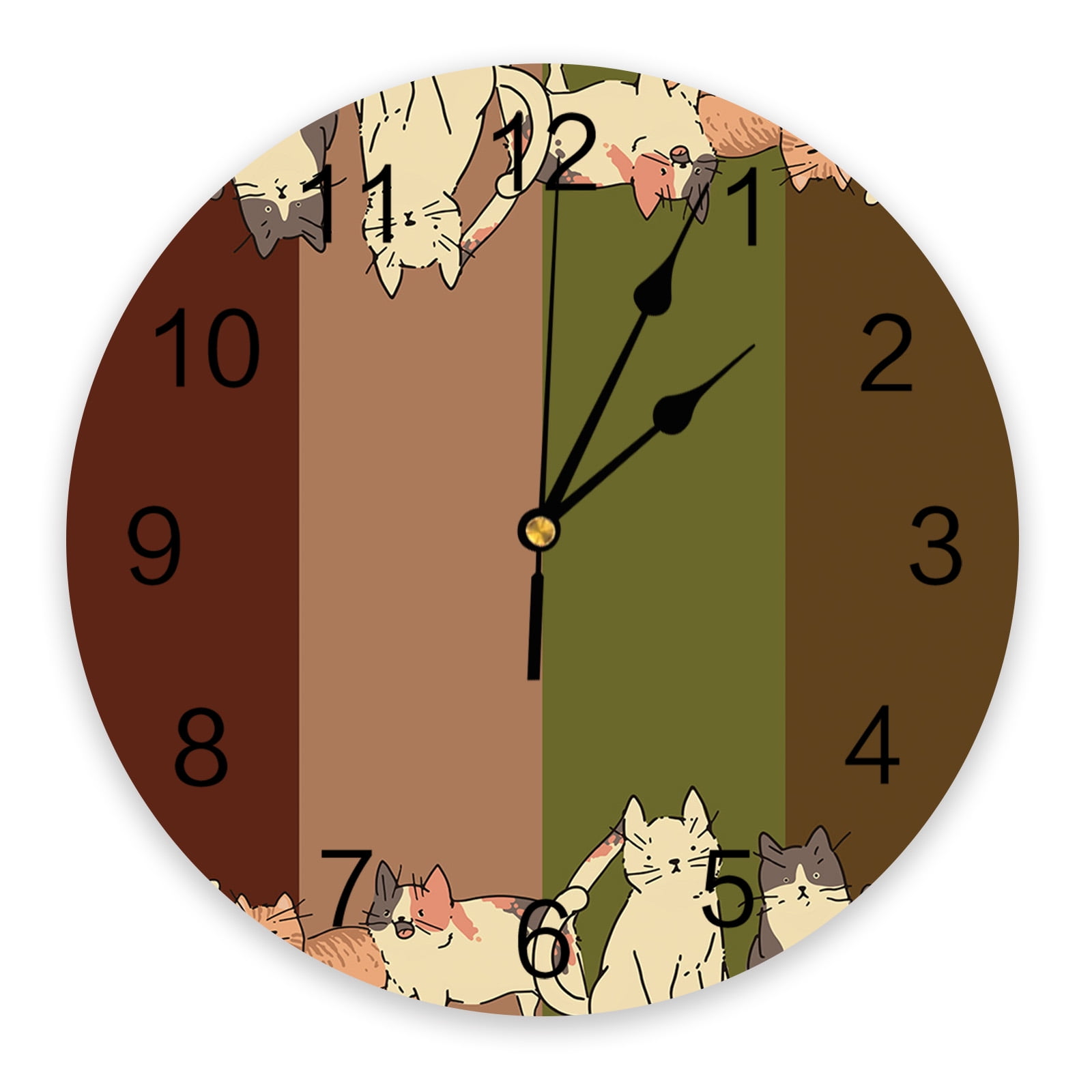Cat Looking Straight Silent Decorative Wall Clock Digital Clock ...
