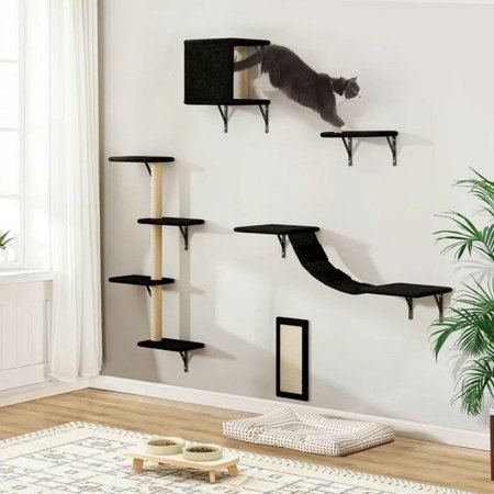 Cat Lounging Climbing Cat Tree for Large Black