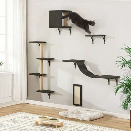 Cat Lounging Climbing Cat Tree for Large Gray