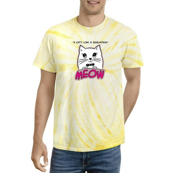 Cat Love Is Everlasting Meow Tie Dye Cyclone Men -Image by Shutterstock, Male XX-Large