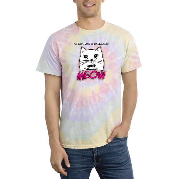Cat Love Is Everlasting Meow Tie Dye Spiral Men -Image by Shutterstock, Male Large