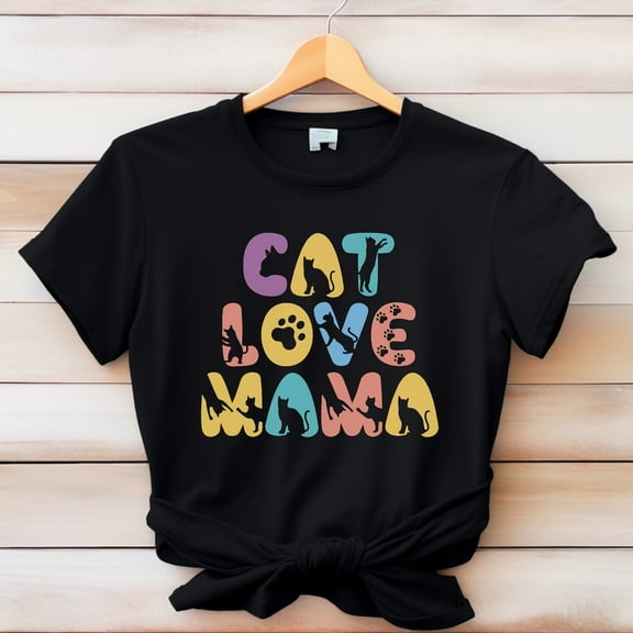 Cat Love Mama T-Shirt, Cat Lover Girl's T-Shirt, Cat is my Love Shirt, Cat Lover Gift, Best Cat Mom Ever, Gift for Cat Mom, Cool Cat Shirt