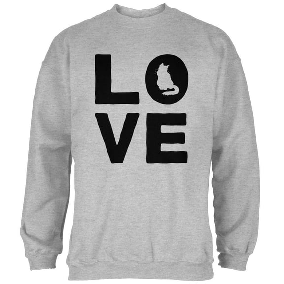 Cat Love Mens Sweatshirt Heather LG