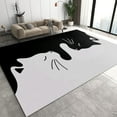 thumbnail image 1 of Cat Love Rug, Simple Black and White Rugs for Bedroom, Kitchen Rugs Non Slip Washable Ultra-Thin Indoor Entrance for Bathroom Bedside Door Mat 4x6ft, 1 of 6