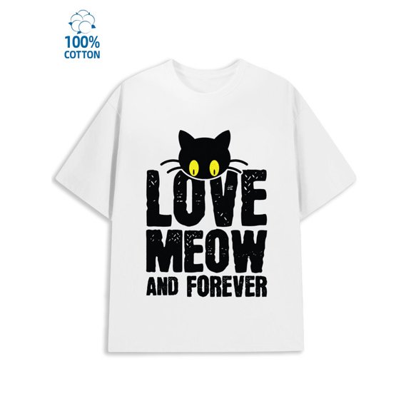 Cat Love Tee mens lover 180G 100% Cotton white full taylor Retro Unisex Shirt Short Sleeve tshirts Casual Unisex Shirt Cotton tshirts Unique Design Unisex Shirt Crewneck tshirts