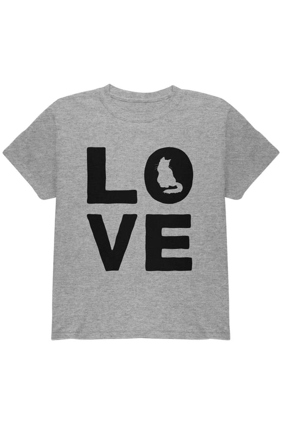 Cat Love Youth T Shirt Heather YMD