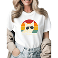 thumbnail image 1 of Cat Lover Cat Dad Vintage Sunset Cat Graphic Tees Mens T shirt Shirts Black White S-5XL Tops, 1 of 4