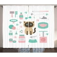 thumbnail image 1 of Ambesonne Kitten Curtains 2 Panel Set, Cartoon Domestic Siamese, 108" x 108", Multicolor, 1 of 3
