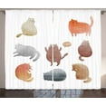 thumbnail image 1 of Ambesonne Cat Curtains 2 Panel Set, Watercolor Kitties Pet, 108" x 90", Multicolor, 1 of 3