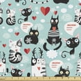 thumbnail image 1 of Ambesonne Cat Fabric by the Yard Upholstery, Kitties Love Daydreaming, 1 Yard, Multicolor, 1 of 4