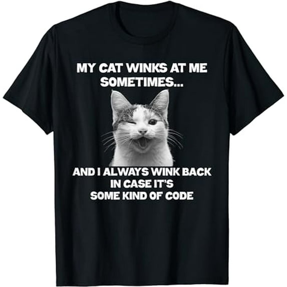 Cat Lover Funny Gift - My Cat Winks At Me Sometimes T-Shirt