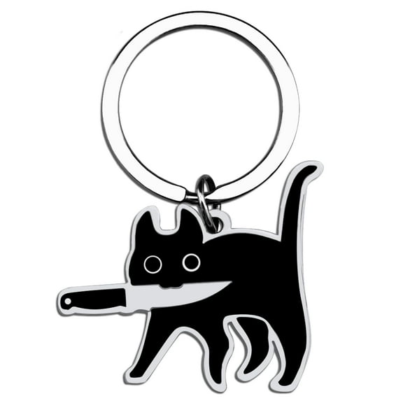 Cat Lover Gifts Keychains,For Women Men Black Cat Stuff Keychain Cool Cats Decor Funny Basket Gifts