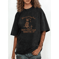 thumbnail image 1 of Cat Lover Graphic Tees Print Tshirt Washed Black Rescue Quote Shirts S-2XL Tops, 1 of 5