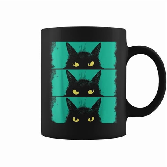 Cat Lover Grumpy Black Kitten Cat Mom Cat Dad Coffee Mugs