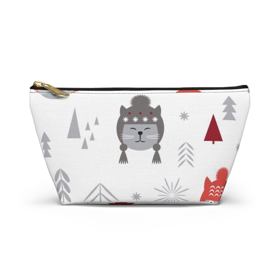 Cat Lover Holiday Pouch Makeup Cosmetic Bag Animal Lover Gift Ideas