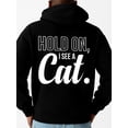 thumbnail image 1 of Cat Lover Hoodie graphic hoodies funny humor for men funny hoodies black Casual Solid Basic Hooded Sweatshirt Streetwear For Winter Fall, As Gifts high quality husband sixty years old, 1 of 7