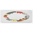 thumbnail image 1 of Cat Lover Kitchen Mat, Friendly Cats and Dogs Circle Together Happy Faces Illustration Cartoon Style, Plush Decorative Kitchen Mat with Non Slip Backing, 47" X 19", Multicolor, by Ambesonne, 1 of 1