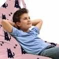 thumbnail image 1 of Cat Lover Lounger Chair Bag, Kitten Motifs Along Paws Characters Toddler Animal Scene, High Capacity Storage with Handle Container, Lounger Size, Pale Pink Night Blue, by Ambesonne, 1 of 5