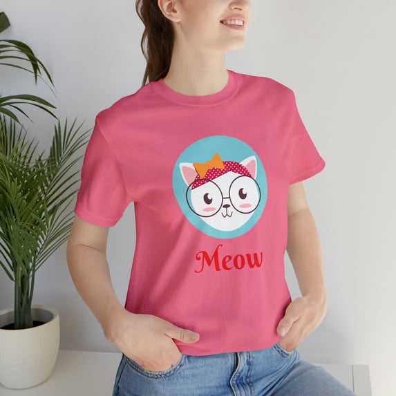 Cat Lover Meow Funny Unisex Jersey Short Sleeve Tee