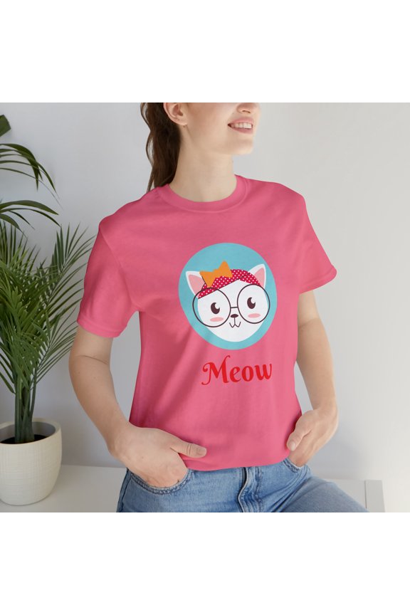 Cat Lover Meow Funny Unisex Jersey Short Sleeve Tee