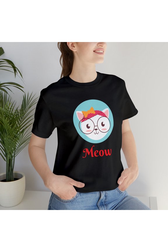 Cat Lover Meow Funny Unisex Jersey Short Sleeve Tee