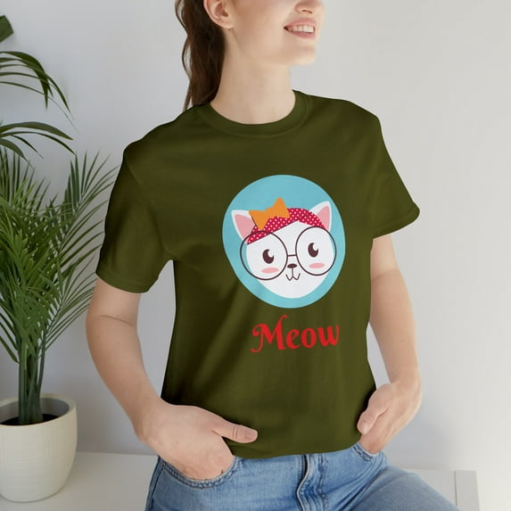Cat Lover Meow Funny Unisex Jersey Short Sleeve Tee