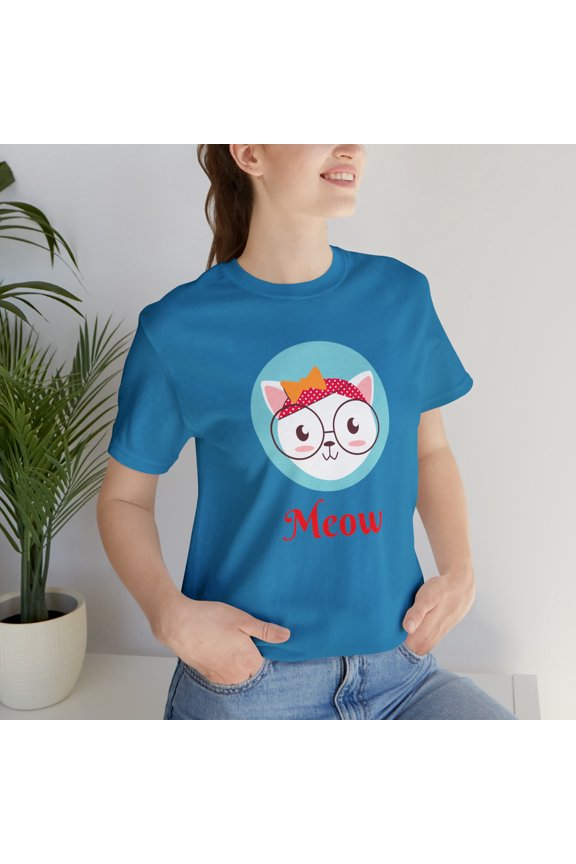 Cat Lover Meow Funny Unisex Jersey Short Sleeve Tee