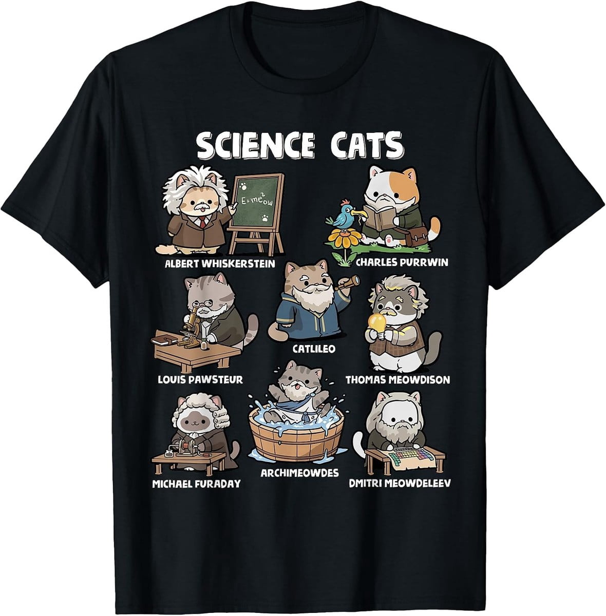 Cat Lover Science and Math Puns Teacher T-Shirt - Walmart.com