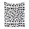 thumbnail image 1 of Cat Lover Soft Flannel Fleece Blanket, Black Silhouettes of Cats in Different Poses Scratching Stretching and Playing, Cozy Plush for Indoor and Outdoor Use, 50" x 70", Black White, by Ambesonne, 1 of 5
