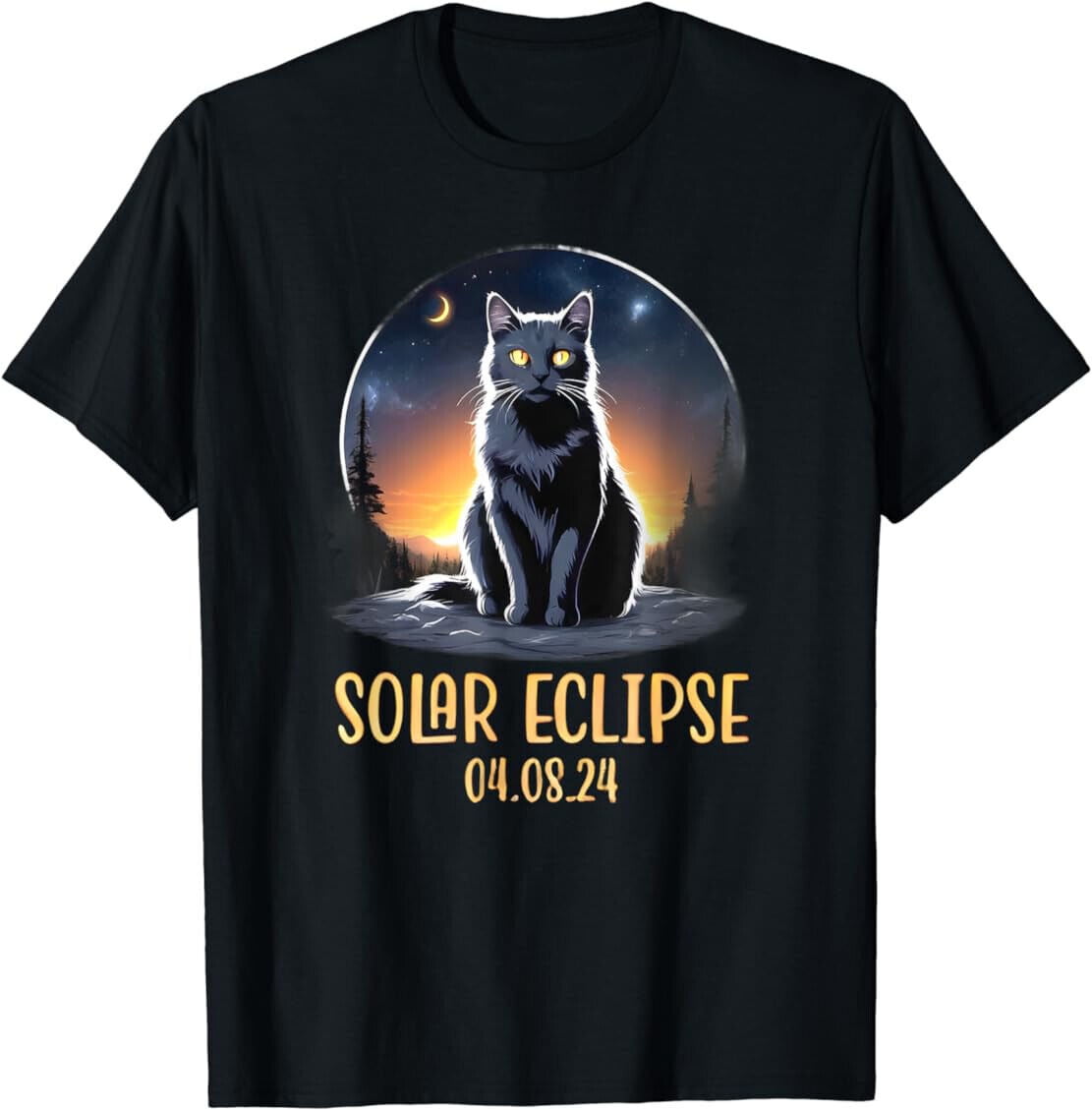 Cat Lover SolarEclipse View Totality April 8 2024 Astronomy TShirt