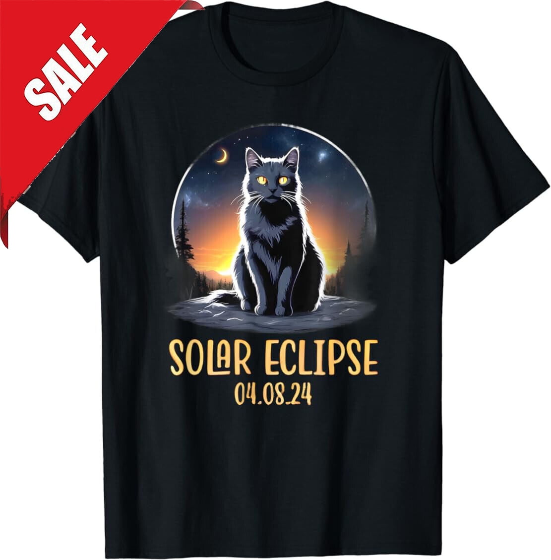 Cat Lover Solar Eclipse View Totality April 8 2025 Astronomy TShirt