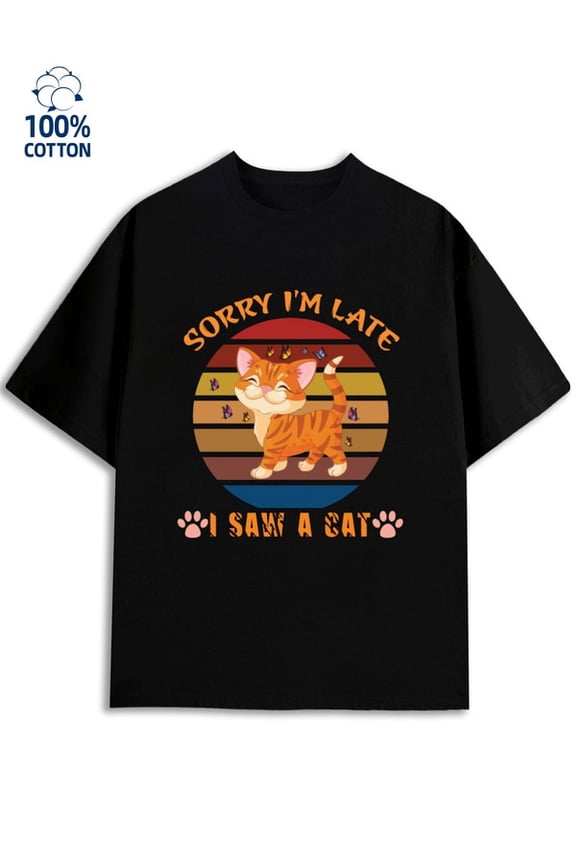 Cat Lover Tee men funny humor black spring and summer clothing vintage wife Fashion Unisex Shirt Cotton tshirts Fashion Unisex Shirt Short Sleeve tshirts