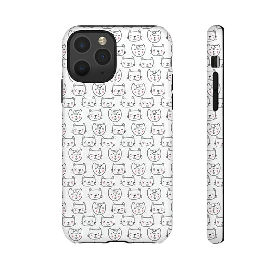 Cat Lover White Tough iPhone 15 Case-iPhone Case-iPhone 14 Case-iPhone Case