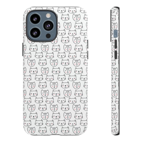 Cat Lover White Tough iPhone 15 Case-iPhone Case-iPhone 14 Case-iPhone Case