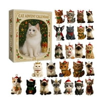 Cat Lovers Advent Calendar 2025, Cat Advent Calendar 2025 with 24 Different Breeds, Holiday Countdown for Cat Ladies & Collectors, Holiday Tree Decor Cat Advent Calendar Set for Christmas Vacation