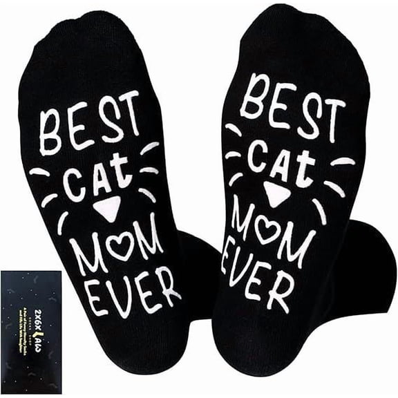 Cat Lovers Novelty Socks,Feet letter jacquard casual sports socks， Cool Cat Gifts for International Cat Day, Birthday, Christmas, Easter, Valentine’s Day, etc.