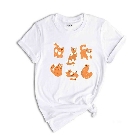 Cat Lovers Tee, Orange Cat Shirt, Gift For Cat Owner, Orange Tabby Cat Shirt, Cute Orange Cats T-shirt