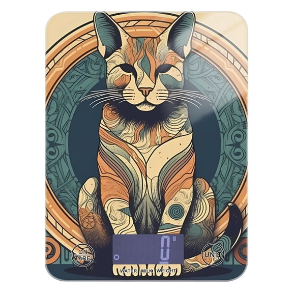 Cat Magic Array Lion Food Scale Digital Kitchen Scale Waterproof Tempered Glass Tare Function 11 lb for Baking Cooking Meal Prep
