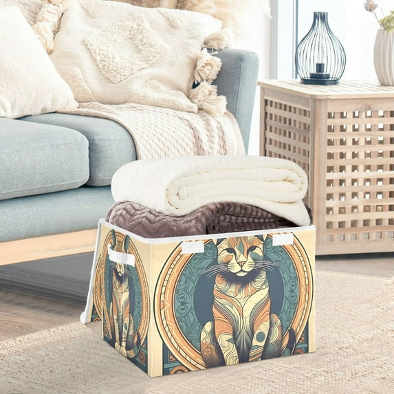 Cat Magic Array Lion Storage Basket Foldable Laundry Basket Shelf Kids Toy Storage Container Organizer with Handles