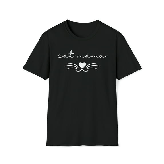 Cat Mama, Gildan Unisex Softstyle TShirt, Minimalist Cat Graphic Tee, S-3XL