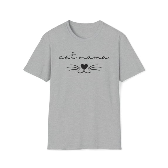 Cat Mama, Gildan Unisex Softstyle TShirt, Minimalist Cat Graphic Tee, S-3XL