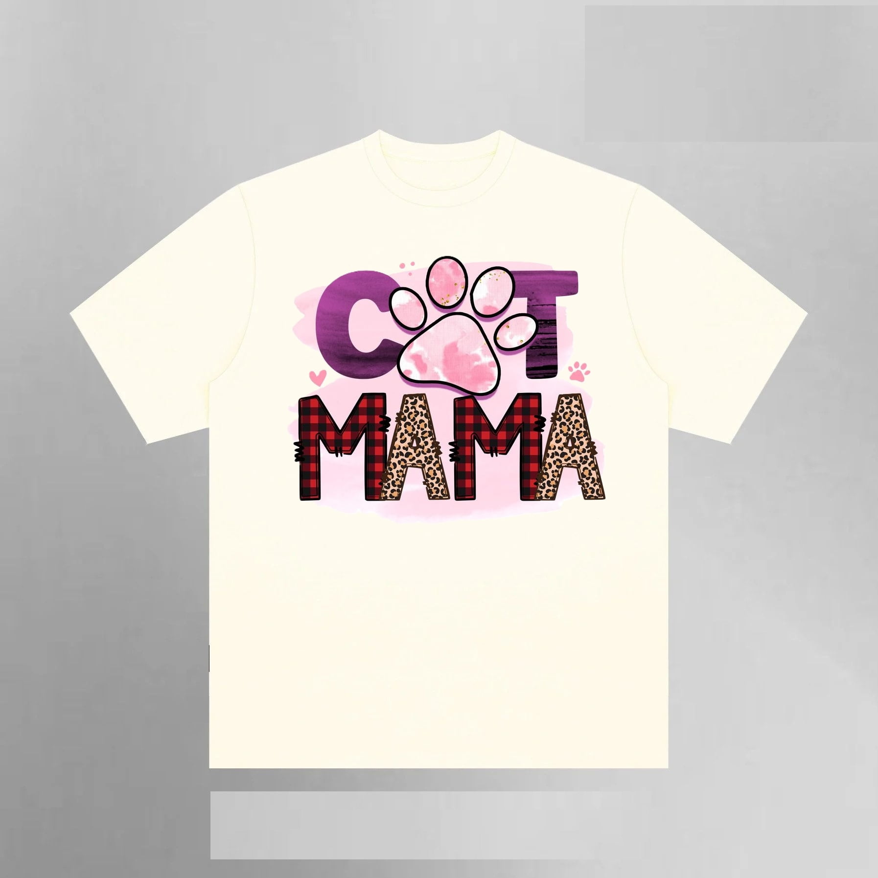Cat Mama Leopard Print Plaid Cute Kitty Lover Aesthetic Fun Graphic ...
