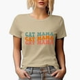 thumbnail image 1 of Cat Mama, Name for Moms of Cats, Groovy Retro Wavy Text Merch Gift, Tan T-Shirt, 2XL, 1 of 5