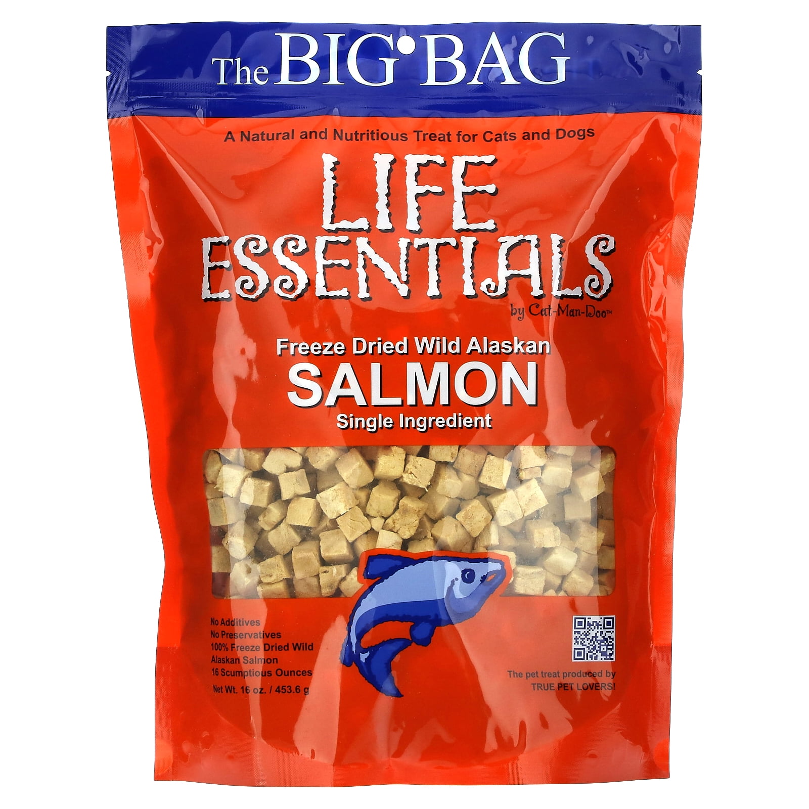 Cat-Man-Doo Life Essentials, Freeze Dried Wild Alaskan, Salmon, 16 oz (453 g)