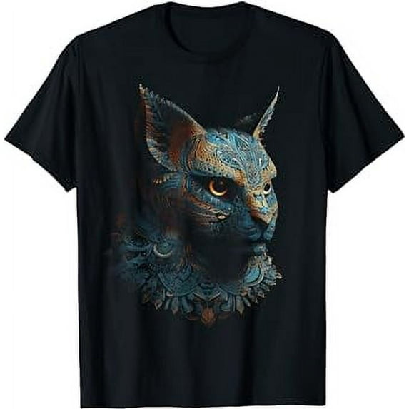 Cat Mandala Artwork | Animal Motif Cat T-Shirt