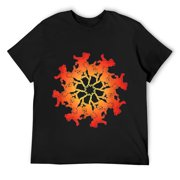 Cat Mandala Sun for Zen Cat Lovers - Minimalist Retro T-Shirt Black S