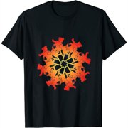 Cat Mandala Sun for Zen Cat Lovers - Minimalist Retro Womens T-Shirt Black